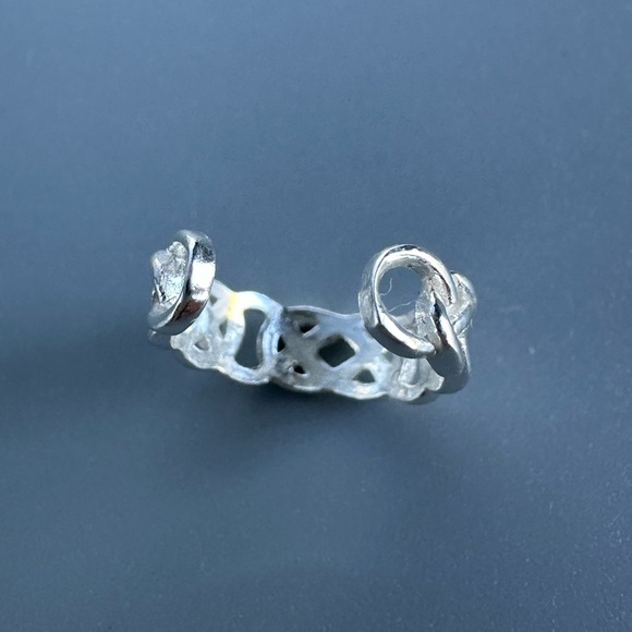 Sterling Silver Chain Link Ear Cuff – No Piercing Open Band - Picture 7 of 10